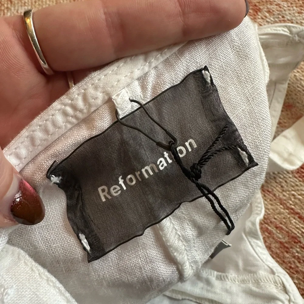 NWT reformation Landen linen top white size 2 - Picture 10 of 10